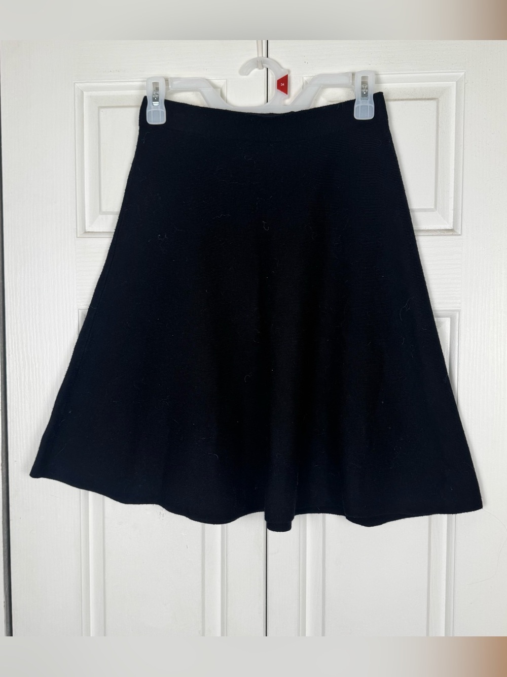 Sioni Black A-Line Knit Skirt